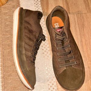 CAMPER BEETLE brown & orange Green low Top Sneakers MEN 10.5